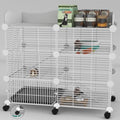 STILLCOVE 3-Tier Guinea Pig Cages Indoor, with Top & Removable Tray | with Platforms and Ramps, Universal Wheels, C&C Small Animal Playpen for Rabbit, Bunny, Hamster, Pet Rat, Chinchilla - size: M - 29.53" x 15.75" x 25.59"