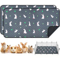 2 Pack Guinea Pig Cage Liners, Washable Guinea Pig Pee Pads Waterproof Reusable & Anti Slip Guinea Pig Bedding Fast and Super Absorbent Pee Pad Tarp Bottom for Small Animals (Rabbit Pattern 24" X 47")