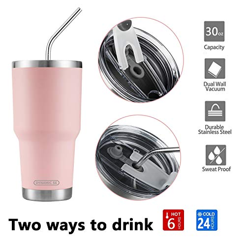 D·S 30oz Sakura Pink Tumbler Double Wall Vacuum Insulated Travel Coffee Mug | Double Wall Vacuum Suit Cold and Hot Drink Fits in standard car cup holders With Splash-Proof Lid - color: Sakura