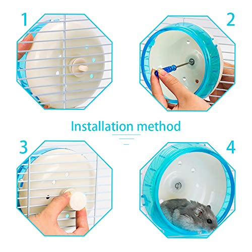 Silent Hamster Wheel 4.7 Inch Small Animal Running Exercise Wheel | Quiet non-slip design with smooth rotation, ideal for hamsters and small pets to enjoy daily exercise at home.