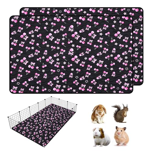 2 Pack Waterproof Guinea Pig Cage Liner, 36" x 60" Washable Reusable Guinea Pig Liner, Super Absorbent Leak-Proof Pet Pee Pad Mats for Guinea Pigs Rabbit Chinchilla Bunny Hamster - size: 36*60 inch 2pack