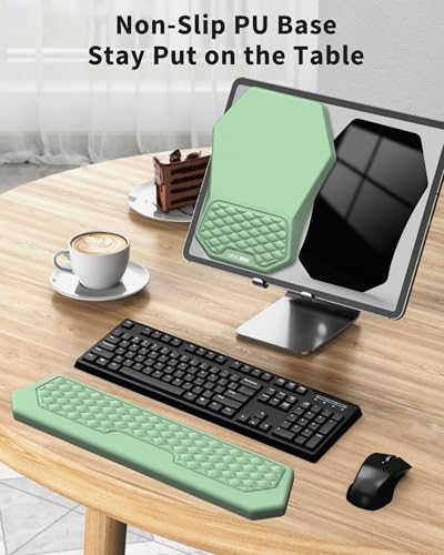 Ergonomic Mouse Pad Wrist Rest Support for Carpal Tunnel Pain Relief | Massage Design Mousepad, Memory Foam, Non-Slip PU Base for Computer Desk, Green - color: Green