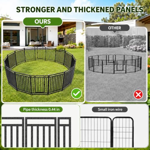 Thickened Outdoor Dog Fence, 32" H, 16 Panels for Yard & Camping | Easy Setup, Flexible Layouts, Thickened Panels, Heavy-Duty, for Medium & Large Dogs and Farm Use, Patented - size: 32" height, style: 16 Panels