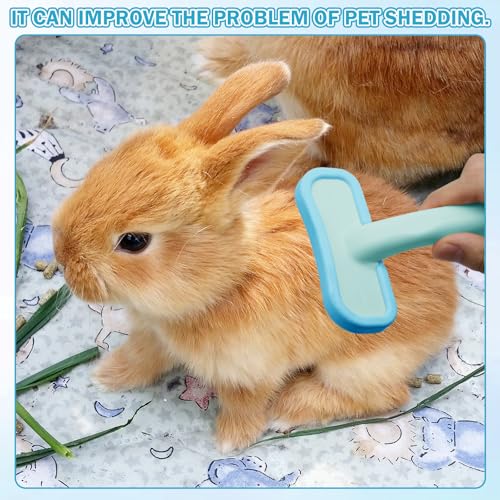1Pcs Rabbit Bunny Soft Brush, Practical Brush for Rabbits Grooming, Soft Silicone Small Animal Massage Comb, Bunny Grooming Kit Supplies Suitable for Cats Puppies & Other Pets(Blue) - color: 1pc-blue