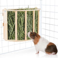 Unicorn Catcher Wooden Guinea Pig Hay Feeder, Large Hanging Rabbit Rack | Bunny Hay Holder Featuring A Large Capacity Wooden Design For Organized Feeding In Chinchilla And Ferret Cages - size: 1 PACK