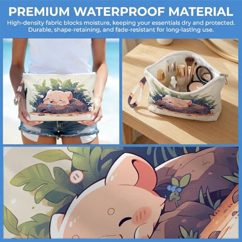ENGVZ Wet Dry Bag, Waterproof Travel Pouch, Large Zipper Bag For Swimsuits, Diapers, Toiletries, Makeup, Women And Girls Cute Baby Piglet - color: Cute Piglet