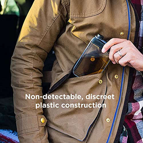 Rabbit Leak-Free Discreet Flask, Compact and Portable, Black Stainless Steel, 3.25" x 1.2" x 6" Dimensions, Perfect for Travel and Outdoor Use (Pack of 12) - size: 3.25" x 1.2" x 6" (Pack of 12)
