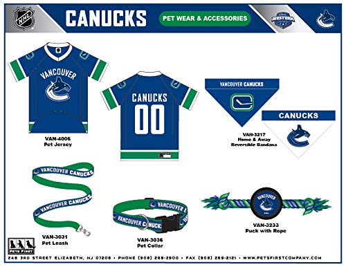 Pets First NHL Vancouver Canucks Stick Toy for Dogs & Cats. Play Hockey with Your Pet with This Licensed Dog Tough Toy Reward! - color: Vancouver Canucks, style: NHL Dog Tug Toy