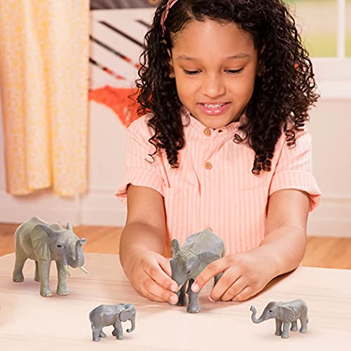 Terra by Battat African Elephant Animal Toys Family, 4 Figurines, Animals | 4 realistic plastic safari animal figures with 2 adult African elephants and 2 calves for pretend play, collecting, 3+ Years - style: African Elephant Family
