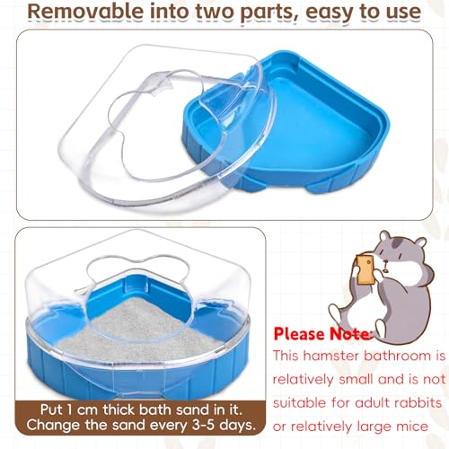 PINVNBY Hamster Bathroom Gerbil Plastic Sand Dry Bath Container Small Animal Sauna Toilet Sandbox with Scoop for Hamster Gerbil Rat Mice and Small Animal