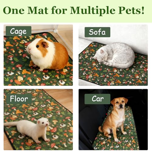 Guinea Pig Cage Liners 47 x 24 Washable Cage Pads Rabbit Bedding Reusable Absorbent Pee Pads for Small Animals Bunny Ferret Chinchilla Hamster - size: 1 Pcs 47 x 24"