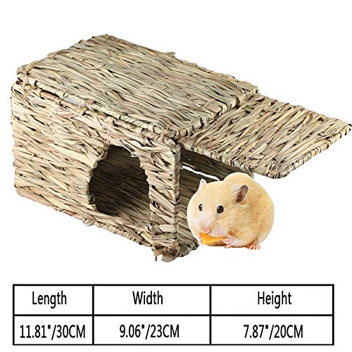 LWINGFLYER Rabbit Grass House Bunny Grass House Sleeping Chew Toys for Small Animal Bunny Hamster Chinchillas Guinea Pet Hay Bed (1PCS)