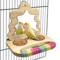 Tfwadmx Bird Parrot Wooden Feeding Cups Small Bird Feeding Dish Cups Stainless Steel Birds Bowls Food Water Bowls with Food Holder for Cockatiel Lovebirds Parakeet Macaw Finches