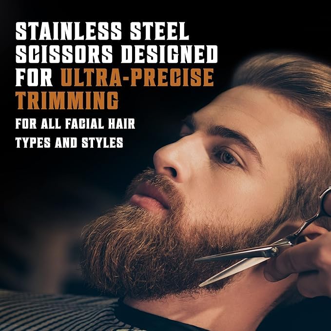 Viking Revolution Beard Comb and Beard Brush Set with Velvet Pouch - style: Beard Comb & Brush