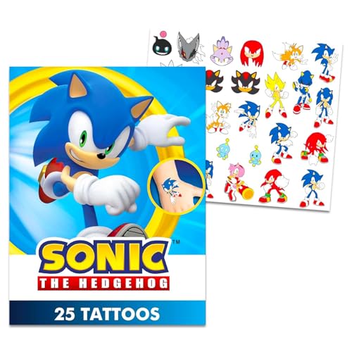 Sonic the Hedgehog Floor Puzzle for Kids Ages 3-5, Jumbo 30" x 20" Bundle | Sonic 72 Piece Jigsaw Floor Puzzle, Stickers, Tattoos, More | Sonic the Hedgehog Toys Jigsaw Puzzles for Boys