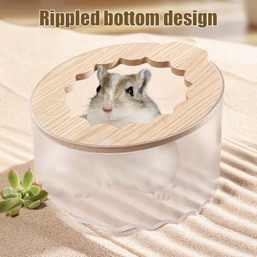Hamster Sand Bath Box, Transparent & Detachable Small Animal Sand Container, Anti-Spill Sandbox for Hamsters Gerbils Mice Lemming - color: Green transparent