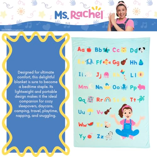 Ms. Rachel Educational Adventures Bedding Super Soft Cozy Throw Blanket, 62 in x 90 in, (Officially Licensed Product) by Franco Kids - color: Ms. Rachel - Colorful Abc, size: 62 in x 90 in