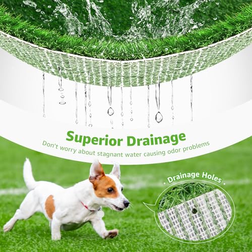 Artificial Dog Grass Pee Pad 39.4"x 31.5" 1 Pack, Fake Grass Potty Training | Easy to Clean, with Drainage, Reusable, Realistic, Pet-Friendly, Turf Grass Mat, for Apartment, Balcony, Indoor Outddor Use - size: 39"x31.5"