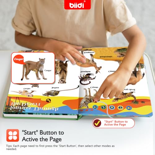 English Interactive Sound Book Talking Activity Toy Gifts Toddlers Kids 3-6 | Rechargeable Audio Book Educational Learning Toy Birthday Xmas Gift Boys Girls 3+ Sensory Autism Toys 171 Animals 600+ Sounds - style: New-Animal World