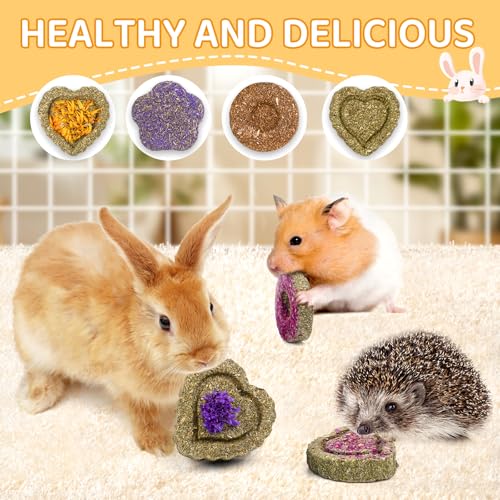 30PCS Guinea Pig Hay Grass Cake Food Set Natural Rabbit Chew Toys for Teeth | Hamster Toys, Bunny Chew Toys Timothy Hay Treats for Rabbits Chinchillas Rats, Small Animals Teeth Grinding - size: 30Pack-grass cake