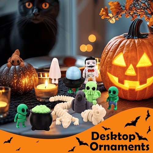 3D Printed Horror‌ Figurines Set, Articulated Halloween Figurines, Party Favors, Pocket Fidget Toys, Goodie Bag Stuffers, Decorations, Classroom Rewards, Skeleton, Zombie, Alien - style: Animal J