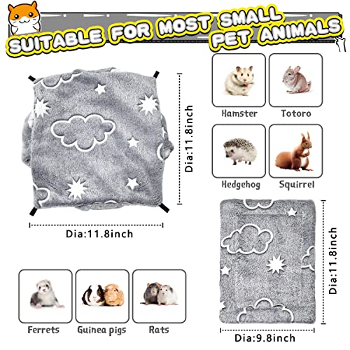 LEFTSTARER Noctilucent Luminous Guinea Pig Rat Hammock Bunkbed Hanging Tunnel and Soft Bed Mat for Ferret Hedgehog Squirrel Hideout Cage Accessories (3.Bunkbed Hammock and Mat) - color: 3.Bunkbed Hammock and Mat