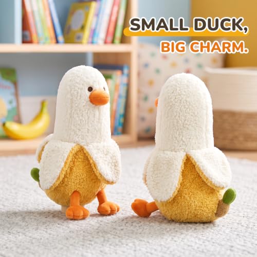 PEACH CAT Banana Duck Stuffed Animal Cute Plushies Small Plush for Kids 7" | Palm-Sized, Self-Standing Stuffed Duck, Soft Toys Gifts for Girls Boys Adults - style: Banana Duck