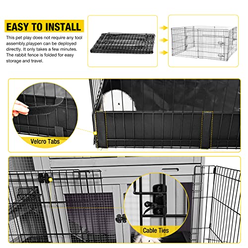 Aivituvin Pet Playpen Rabbit Pen Bunny Run Extension Guinea Pig Enclosure with Waterproof Floor Liner - Extension Playpen ONLY