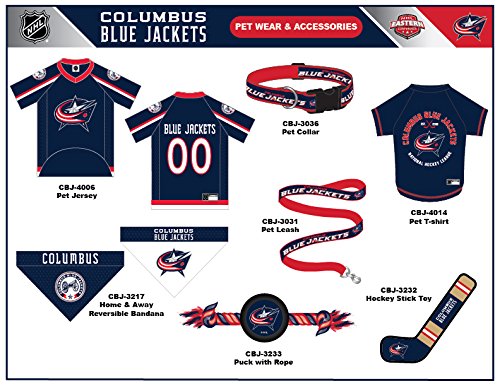 Pets First NHL Columbus Blue Jackets Stick Toy for Dogs & Cats. Play Hockey with Your Pet with This Licensed Dog Tough Toy Reward! , 16 inches long - color: Columbus Blue Jackets, style: NHL Dog Tug Toy
