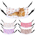 4 Pcs Cat Hammock for Cage Soft Hanging Pet Hammock Bed with Adjustable Straps and Metal Hooks Double Sided Bed for Large & Small Cats Ferret Rat Sugar Glider(Paw,16 x 20 Inch) - size: 16 x 20 Inch