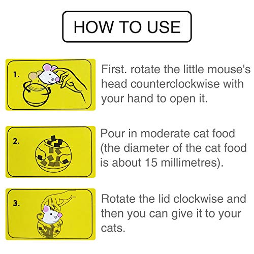 Legendog Cat Slow Feeder Food Ball - Mice Tumbler Shaped Pet Treat Toy for Cats