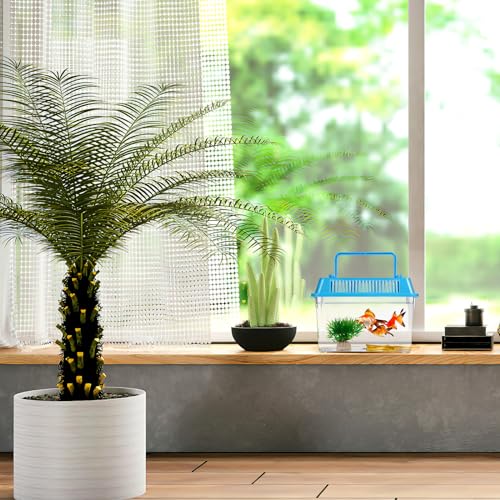 VANZACK 4 Pack Small Plastic Fish Tanks, Portable Terrariums with Lids | Clear Plastic Terrariums with Vented Lids and Handles, Critter Carrier for Small Fish, Turtles, Hamster, Snakes Aquarium
