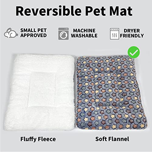 Amakunft 2 Pcs Guinea Pig Bed Mat Washable, Rabbit Winter Bed Pad for Indoor, Warm Small Animal Bed Mattres, Fleece Sleeping Pad for Bunny, Rat, Hedgehog, Sugar Glider, Chinchilla - size: Medium