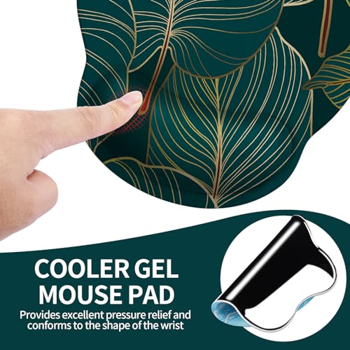 Mouse Pad with Wrist Rest, Comfortable Computer Mousepad with Gel Wrist Support Smooth Surface and Non-Slip PU Base for Pain Relief, Laptop, Office & Home (Tropical Plants) - color: 03Tropical Plants