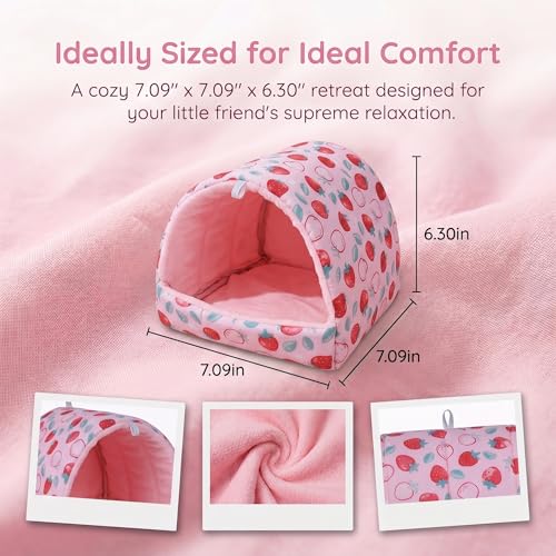 Rat Hamster Warm Bed House Hut Hanging Hammock Cute Nest for Small and Medium-Sized Pets (L), Suitable for Larger Pets(XL)-XL-Pink - color: Pink, size: XL