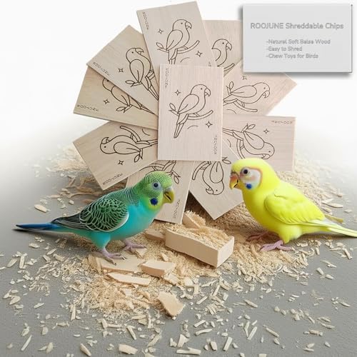 Bird Toys Chew Toys 100% Natural - 20 Pack Balsa Wood Chips, The Softest Wood in The World - Bird Cage Accessories for Small Medium Birds Parakeets Parrots Conures Cockatiels Finches Lovebirds - style: 20 Slices