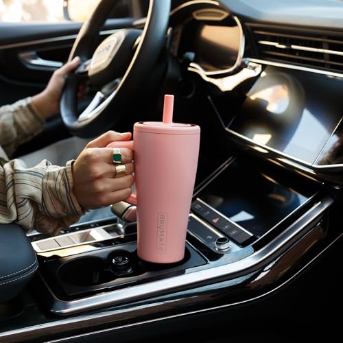 BrüMate Era 20 oz Tumbler with Handle and Straw | 100% Leakproof Insulated Tumbler with Lid and Straw | Made of Stainless Steel | Cup Holder Friendly Base | 20oz (Blue Agave) - color: Blue Agave, size: 20oz