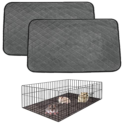 2 Packs Fleece Guinea Pig Cage Liner Washable, Waterproof & Anti Slip Guinea Pig Fleece Cage Liners Super Absorbent Reusable Guinea Pig Bedding Pee Pads Accessories