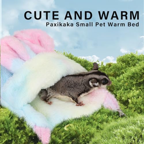 Warm Sugar Glider Sleeping Pouch - Hanging Colorful Cute Sleeping Bag Bed for Small Animal Rat Hamster Sugar Glider Chipmunk Gerbil etc