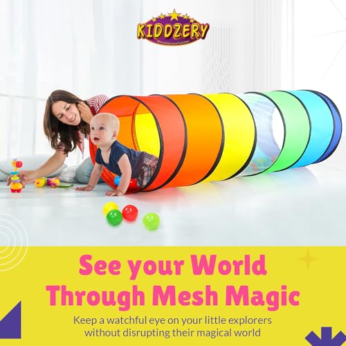 Kids Play Tunnel Set for Toddlers Double Tunnels for Indoor and Outdoor Fun | Pop-Up Crawl Tunnels for Babies, Toddlers, and Pets | Easy to Set Up, Store, and Transport | Durable and Breathable