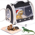 Bearded Dragon Travel Carrier Backpack,Lizard Backpack Carrier,Space Capsule Clear Bubble Window Astronaut Reptile Carrier Backpack for Guinea Pig,Sugar Glider,Bunny (Black, TPU Carrier+MAT) - color: Black