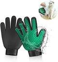 Gentle Deshedding Pet Grooming Mitt - Efficient Hair Remover Brush for Dogs, Cats, Horses with Long & Short Fur (1 Pair) - color: Green