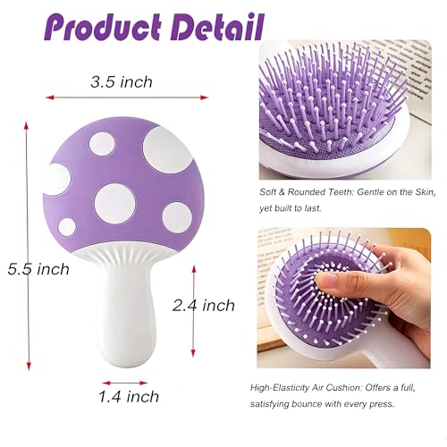 Small Dog Grooming Brush,Mushroom Shaped Puppy Brush Detangling Dog Hair Brushes for Wet or Dry - Perfect for Shih Tzus,Yorkies,Maltipoos - Ideal Puppy Hair Brushes for Maltese Small Breeds (Purple) - color: Purple