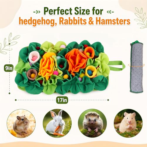 Foraging Mat for Hedgehog - Small Animals Snuffle Mat Slow Feeder Fun Relief Pet Feeding Enrichment Toy | Interactive Non-Slip Feeding Mat for Hedgehog Rabbit Guinea Pig