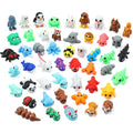 MONJITA 50 pcs Mini 3D Printed Animal Figurines, Flexible Articulated Fidget Toys, Cute Desk Decor, Party Favors, Goodie Bag Stuffers, Gifts for Kids Carnival Prizes Graduation Rewards - size: 50pcs animals