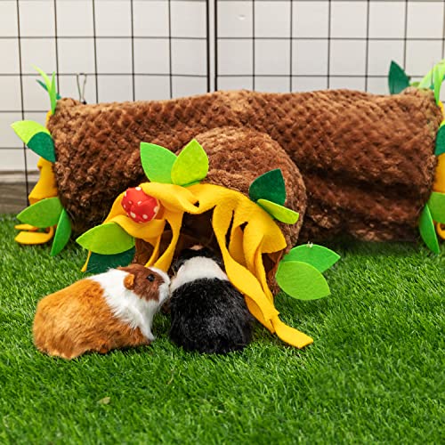 Guinea Pig Hideout, 3 Way Collapsible Small Animal Tunnel Cage Accessories | Playing & Sleeping & Resting Pet Tubes Toy Small Pet Supplies for Rat, Guinea Pig, Hedgehog, Ferret, Chinchilla, Hamster