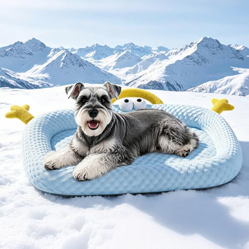 pet Cooling pad, Cute Animal Design, Breathable mesh, Summer Cooling pad (Blue) - color: Blue