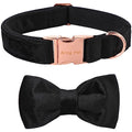 ARING PET Bowtie Dog Collar,Velvet Dog Collars with Removable Bowtie, Adjustable Bowtie Collar for Girl and Boy Dogs. - color: B-Black, size: X-Small (Pack of 1)