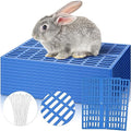 12 Pcs Plastic Rabbit Cage Mat, Rabbit Floor Mat Foot Resting Pads for Small Animal Hamster Chinchilla Rat Guinea Pig, Mats Feet Pads for Pet Dogs Cats Bunny, 13.4 x 9.8 x 0.3 Inch, Blue