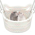 JWShang Rat Hanging Basket Bed for Cage - Chew Proof Small Animal Hammock with Sturdy Chains, Durable Rat Sleeping Nest for Mice Guinea Pig Chinchilla Sugar Glider Ferret (L) - size: X-Large